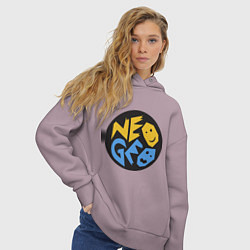 Толстовка оверсайз женская Neo geo logo, цвет: сиреневый — фото 2