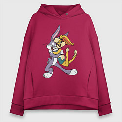 Толстовка оверсайз женская Bugs Bunny - Lola Bunny, цвет: маджента