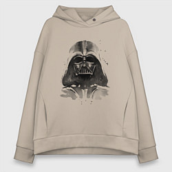 Толстовка оверсайз женская Дарт вейдер акварель, цвет: миндальный