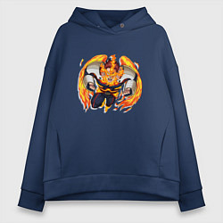 Толстовка оверсайз женская Моя геройская академия Энджи Тодороки старатель, цвет: тёмно-синий