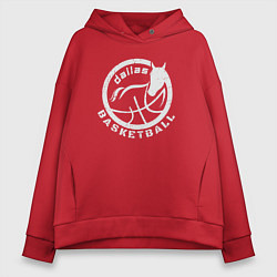 Толстовка оверсайз женская Dallas Mavericks team, цвет: красный