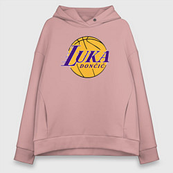 Толстовка оверсайз женская Luka Doncic Lakers, цвет: пыльно-розовый