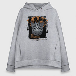 Толстовка оверсайз женская Трансформеры знак десептиконов, цвет: меланж