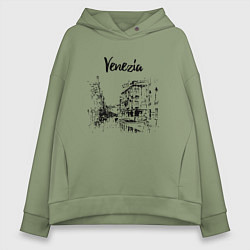 Толстовка оверсайз женская Venezia - Italy, цвет: авокадо