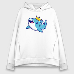 Толстовка оверсайз женская Королевская акула, цвет: белый