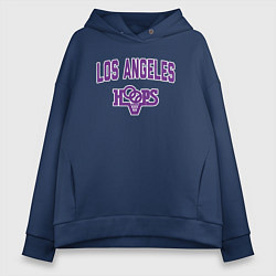 Толстовка оверсайз женская Los Angeles hoops, цвет: тёмно-синий