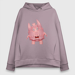 Толстовка оверсайз женская Cartoon monster pink, цвет: сиреневый