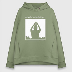 Толстовка оверсайз женская Depeche Mode world violation, цвет: авокадо