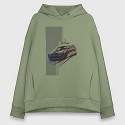 Толстовка оверсайз женская Спорткар для уличной гонки, цвет: авокадо