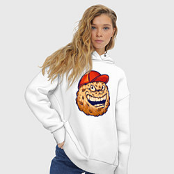 Толстовка оверсайз женская Печенье в кепке, цвет: белый — фото 2