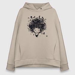 Толстовка оверсайз женская Девчонка милашка, цвет: миндальный