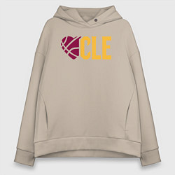 Толстовка оверсайз женская Love Cleveland, цвет: миндальный