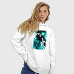 Толстовка оверсайз женская Мегуми фусигуро кайсен, цвет: белый — фото 2