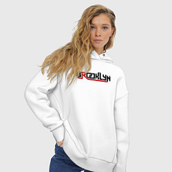 Толстовка оверсайз женская Brooklyn USA, цвет: белый — фото 2