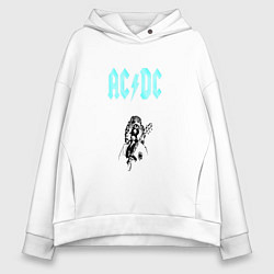 Толстовка оверсайз женская AcDc Angus Young, цвет: белый