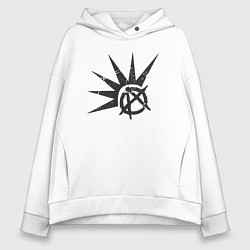 Толстовка оверсайз женская Anarchy punks, цвет: белый