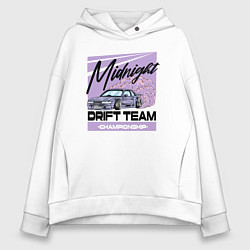 Толстовка оверсайз женская Midnight drifting, цвет: белый