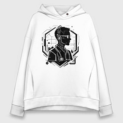Толстовка оверсайз женская Кибердоктор будущего, цвет: белый