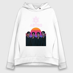 Толстовка оверсайз женская Astro retro, цвет: белый