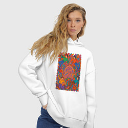 Толстовка оверсайз женская Astro психоделический рисунок, цвет: белый — фото 2