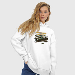 Толстовка оверсайз женская Bombardino Crocodillo, цвет: белый — фото 2