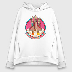 Толстовка оверсайз женская Будущий аэрокосмический инженер, цвет: белый