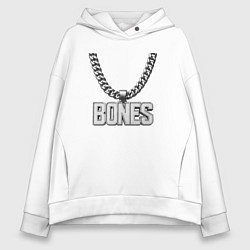 Толстовка оверсайз женская Цепь Bones, цвет: белый