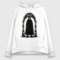 Толстовка оверсайз женская Bones в арке из костей, цвет: белый