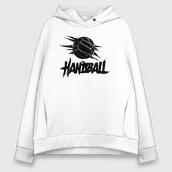 Толстовка оверсайз женская Динамичный гандбол, цвет: белый