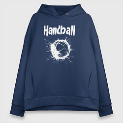 Толстовка оверсайз женская Гандбольный взрыв белой краски, цвет: тёмно-синий