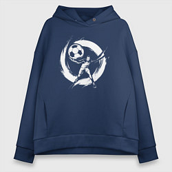 Толстовка оверсайз женская Гандбольный драйв, цвет: тёмно-синий