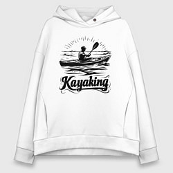 Толстовка оверсайз женская Каякинг на рассвете, цвет: белый