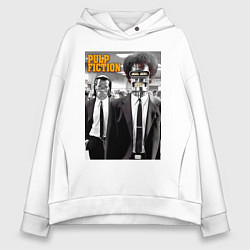 Толстовка оверсайз женская Jules Winnfield-Bender and Vincent Vega - Pulp Fic, цвет: белый