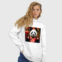Толстовка оверсайз женская Императорская панда, цвет: белый — фото 2