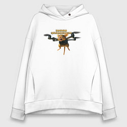 Толстовка оверсайз женская Mousini Quadrocoptini, цвет: белый