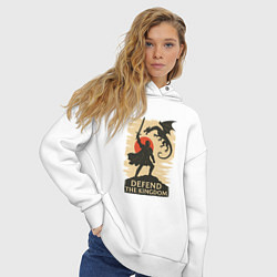 Толстовка оверсайз женская Клятва Защитника, цвет: белый — фото 2