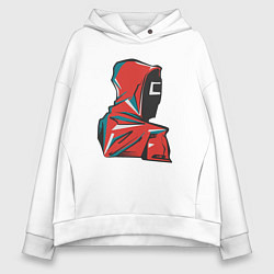 Толстовка оверсайз женская Охрана из игры в кальмара, цвет: белый