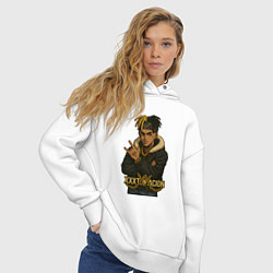 Толстовка оверсайз женская XXXTentacion мультяшка, цвет: белый — фото 2