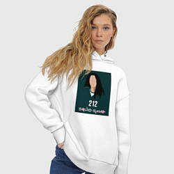 Толстовка оверсайз женская Squid game 212, цвет: белый — фото 2