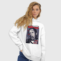 Толстовка оверсайз женская Asap Rocky billboard, цвет: белый — фото 2