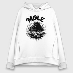 Толстовка оверсайз женская Крот в стиле готика, цвет: белый