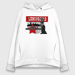 Толстовка оверсайз женская Leningrad, цвет: белый