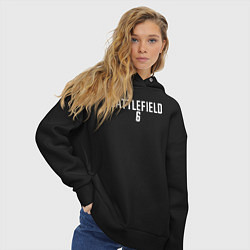 Толстовка оверсайз женская Battlefield 6 logo, цвет: черный — фото 2