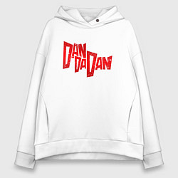 Толстовка оверсайз женская Dandadan - logotype, цвет: белый