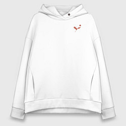 Толстовка оверсайз женская Три буквы: красные, цвет: белый