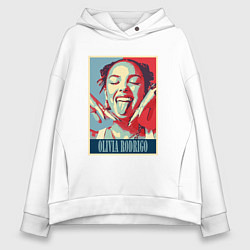 Толстовка оверсайз женская Улыбка Оливии Родриго, цвет: белый