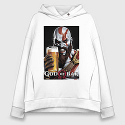 Толстовка оверсайз женская Kratos - god of bar, цвет: белый