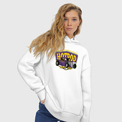 Толстовка оверсайз женская Хот-род, цвет: белый — фото 2