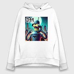 Толстовка оверсайз женская Бендермен оператор службы спасения, цвет: белый