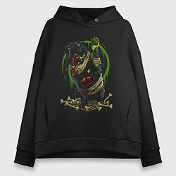 Толстовка оверсайз женская Токсичный пес, цвет: черный